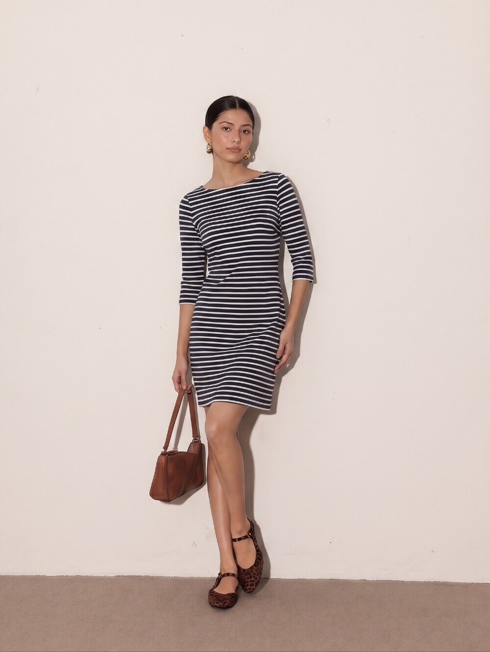 J.McLaughlin Womens Mari Blue Stripe Catalina Cloth Sheath Dress. SZ M